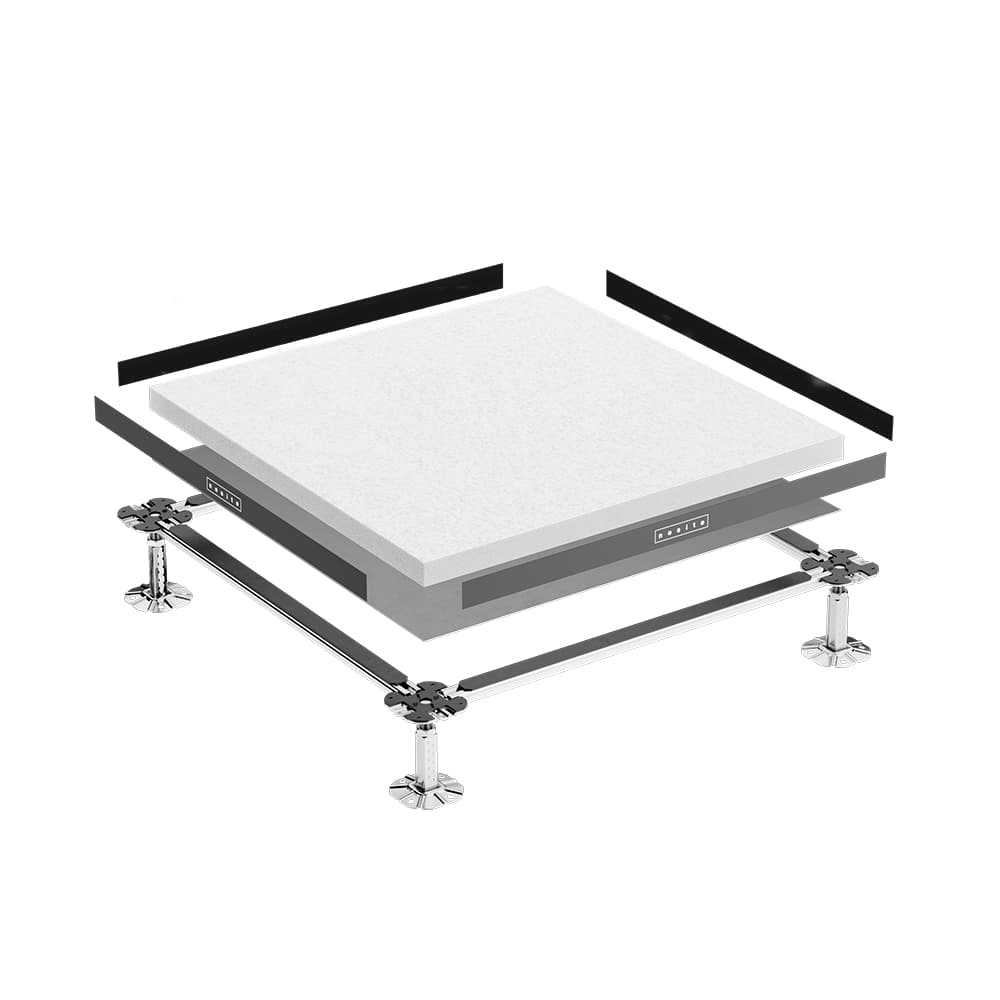Calcium sulphate raised floor panel — high density
